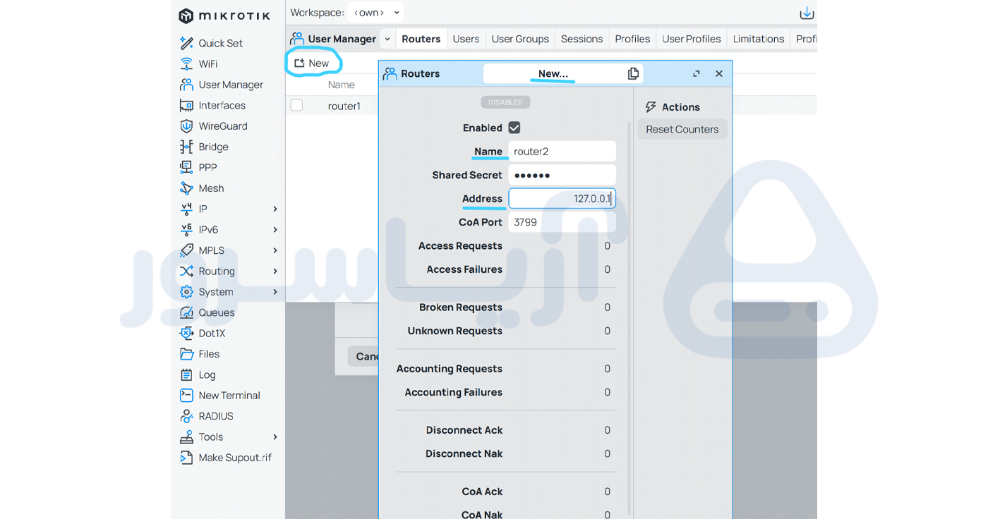 نصب و تنظیم radius server در میکروتیک